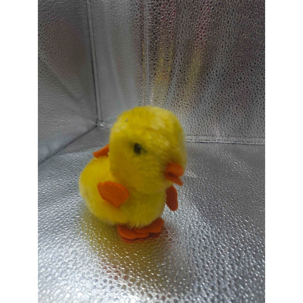 Vintage Gibson Greeting Cards Yellow Chenille Easter Chick Plush Toy Korea